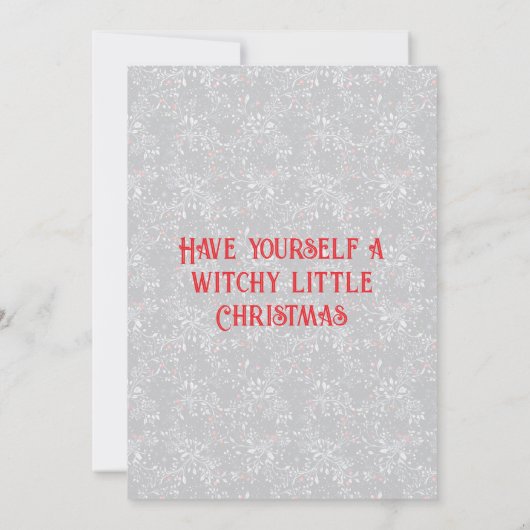 Red Witchy Christmas Kaart (Achterkant)