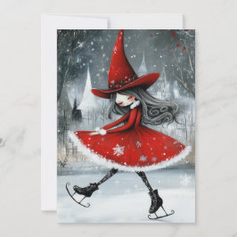 Red Witchy Christmas Kaart