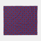 Red With Blue Stars Fleece Deken (Voorkant (Horizontaal))