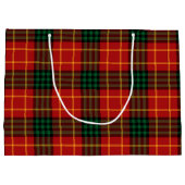 Red with Green and Gold Christmas Plaid Groot Cadeauzakje (Achterkant)