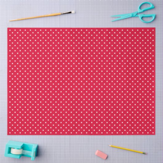Red With White Polka Dots Tissuepapier (Craft)