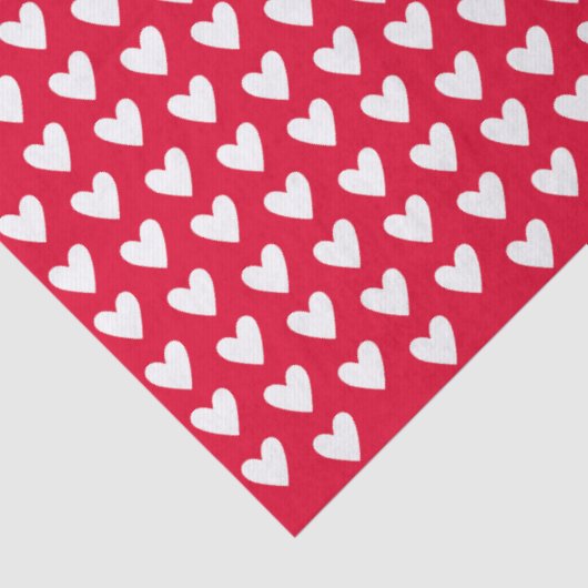 Red With White Tiny Doodle Love Hearts Tissuepapier (Detail)
