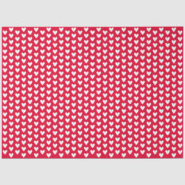 Red With White Tiny Doodle Love Hearts Tissuepapier