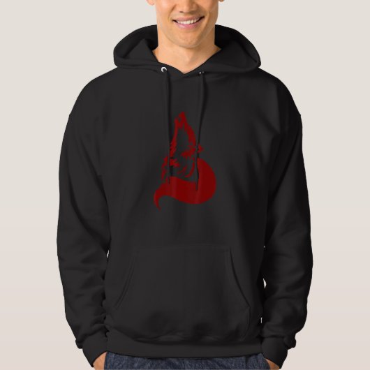 Red Wolf Dog Howling Into The Sky At Night Hoodie (Voorkant)