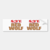 Red Wolf Save Bumpersticker (Voorkant)