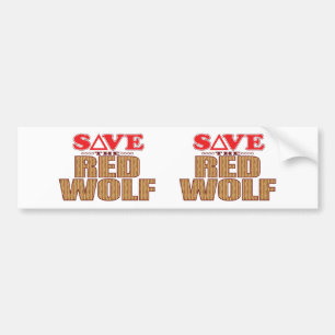 Red Wolf Save Bumpersticker