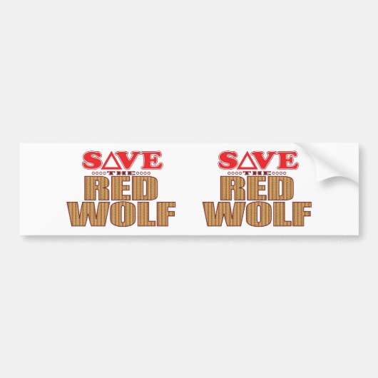 Red Wolf Save Bumpersticker (Voorkant)