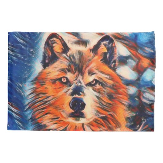 Red Wolven Wildlife Pillowcase Kussensloop (Achterkant)