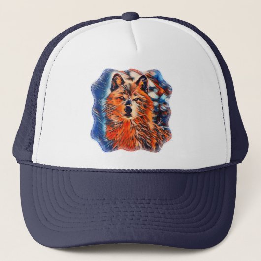 Red Wolven Wildlife Trucker's Pet (Voorkant)