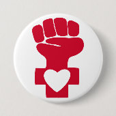 Red Woman Power met hartsymbool Ronde Button 7,6 Cm (Voorkant)