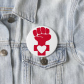 Red Woman Power met hartsymbool Ronde Button 7,6 Cm (In situ)