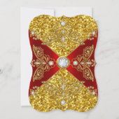 Red Women Birthday Gold Glitter Diamond Kaart (Achterkant)
