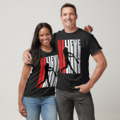 Red Womens Believe Baseball Motivational Softball T-shirt (Unisex)
