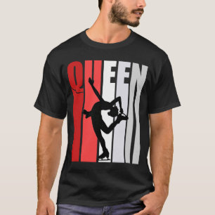 Red Womens Ice Skating Queen Birthday Strong Ice S T-shirt