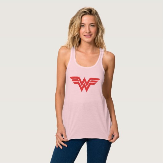 Red Wonder Woman Logo Tanktop (Volledige Voorkant)