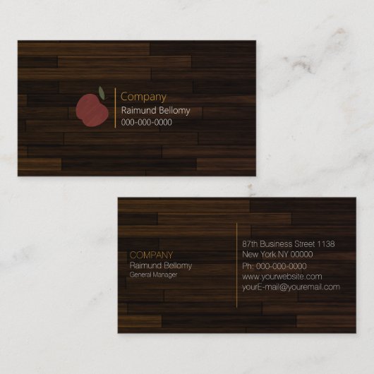 Red Wood Apple Visitekaartje (Voorkant / Achterkant)