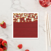 Red Wood & String Lights Land Rustic Sweet 16 Servet (Insitu)