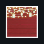 Red Wood & String Lights Land Rustic Sweet 16 Servet<br><div class="desc">overeenkomende objecten beschikbaar. Pas aan met of zonder tekst.</div>