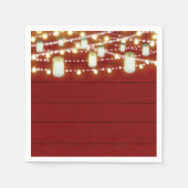 Red Wood & String Lights Land Rustic Sweet 16 Servet (Voorkant)