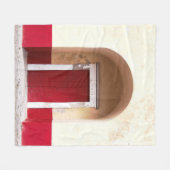 RED WOODEN DEUR FLEECE DEKEN (Voorkant (Horizontaal))