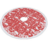 Red Woodland Deer Beer Tracks Merry Kerstry Fleece Kerstboom Rok (Gekanteld)