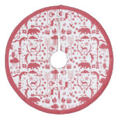 Red Woodland Fox Deer Beer Merry Kerstry Fleece Kerstboom Rok (Voorkant)