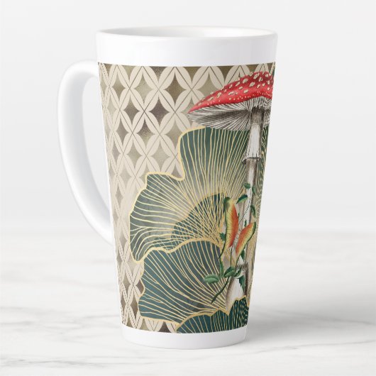 Red Woodland Mushroom Latte Mok (Linkerhoek)