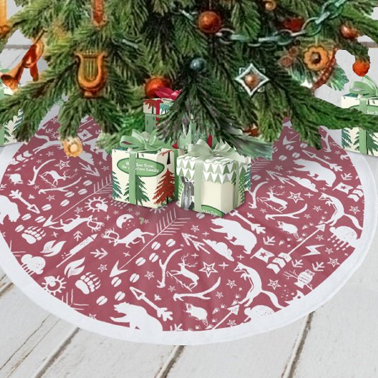 Red Woodsy Fox Rendier Beer Uil Raccoon Kerst Fleece Kerstboom Rok