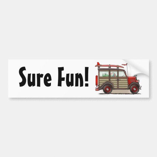 Red Woody Wagon is zeker gek. Bumpersticker (Voorkant)