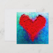 Red Wool Love Heart Knitting Crochet Kaart (Voorkant / Achterkant)