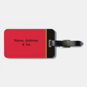 RED WORLD FLAG BAGAGELABEL - NAAM TAG (Achterkant horizontaal)