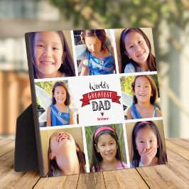 Red World's Greatest Dad Moderne 8-fotocollage Fotoplaat