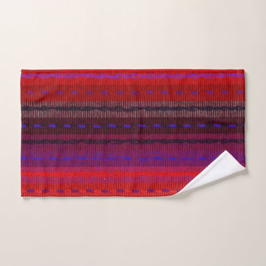 Red Woven Bands Abstract Bath Towels Bad Handdoek (Handdoek)