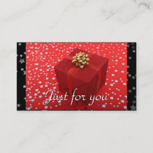 Red Wrapped Gift Stars Business Cadeaubonnen Kortingskaartje