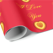 Red Wrapping Paper - Ik hou van je Cadeaupapier (Rol Hoek)