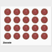 Red Wreath Holiday Return Address Ronde Sticker (Vel)