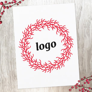 Red Wreath Logo Business Feestdagenkaart