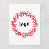 Red Wreath Logo Business Feestdagenkaart (Voorkant)