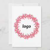 Red Wreath Logo Zakelijke vakantie Kaart (Voorkant)