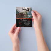 Red Wyvern Dragon Medieval Castle Birthday Flyer (Hand)