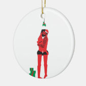 Red X mas Keramisch Ornament (Links)