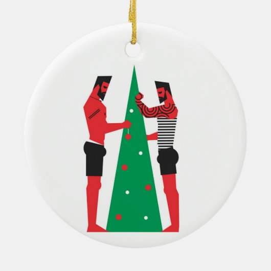 Red X mas Keramisch Ornament (Achterkant)
