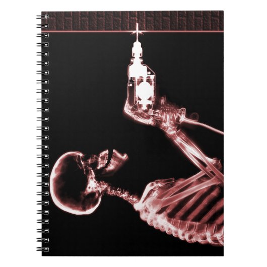 Red X-Ray Skeleton Builder Notitieboek (Voorkant)
