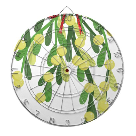 red xmas mistletoe dartbord (Voorkant)