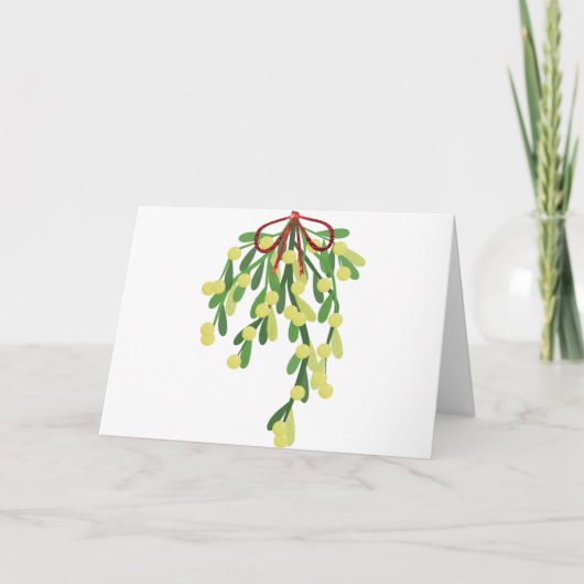 red xmas mistletoe feestdagen kaart (Voorkant)
