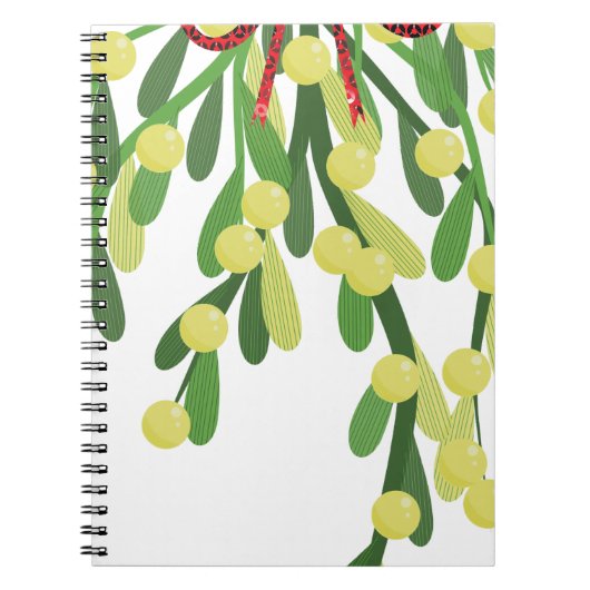 red xmas mistletoe notitieboek (Voorkant)