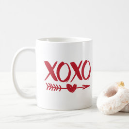 Red XOXO Heart Arrow Coffee Mok