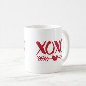 Red XOXO Heart Arrow Coffee Mok (Voorkant rechts)