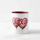 Red XOXO Heart Balloons Love Valentine Mok (Midden)