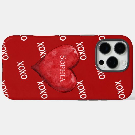 Red XOXO Heart Case-Mate iPhone Case (Achterkant (horizontaal))
